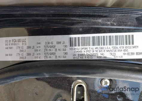 2017 Ram 1500 Big Horn 4X4 5'7 Box from USA, damaged, VIN 3C6RR7LT2HG505970